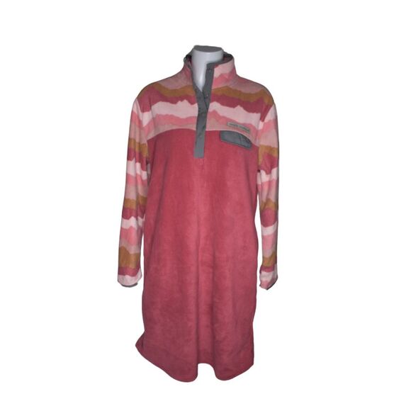 Simply Southern Quarter Zip Fleece Pullover Dress Pink/Red No Size Tag Large? - Picture 1 of 4